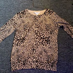leopard button up sweater